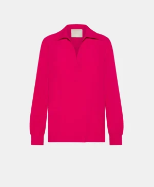 Momoni BLUSA SUE IN ACETATO/SETA UNITO- Fucsia Clearance