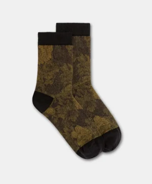 Momoni CALZINI NANAMI IN CALZINO STAMPATO- Nero/Oliva Outlet