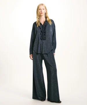 Momoni CAMICIA BILANCIA IN JERSEY LUREX - Denim Online