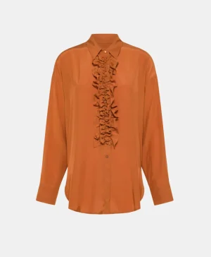 Momoni CAMICIA BILANCIA IN RAYON LEGGERO UNITO-ARANCIO ACERO ArancioAcero Sale