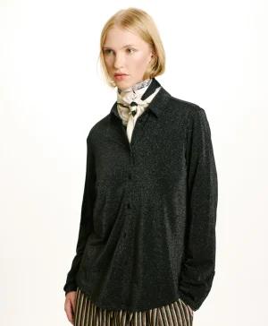 Momoni CAMICIA MEUDON IN JERSEY LUREX -GRIGIO CARBONE GrigioCarbone New