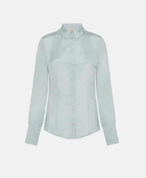 Momoni CAMICIA ORIGA IN MISTO SETA DI CREPE-VERDE ACQUA VerdeAcqua Cheap