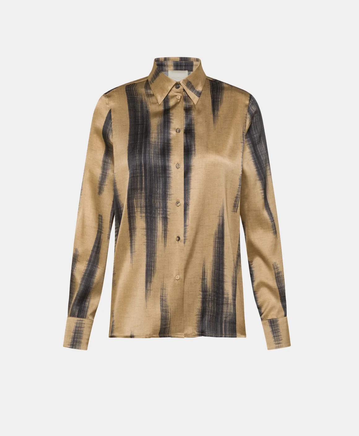 Momoni CAMICIA SIMON IN RASO STRETCH STAMPATO- Oro/Blu Fashion