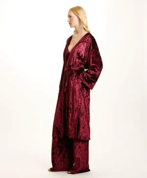 Momoni CAPPOTTO CALLA IN VELLUTO STRETCH - Bordeaux Store