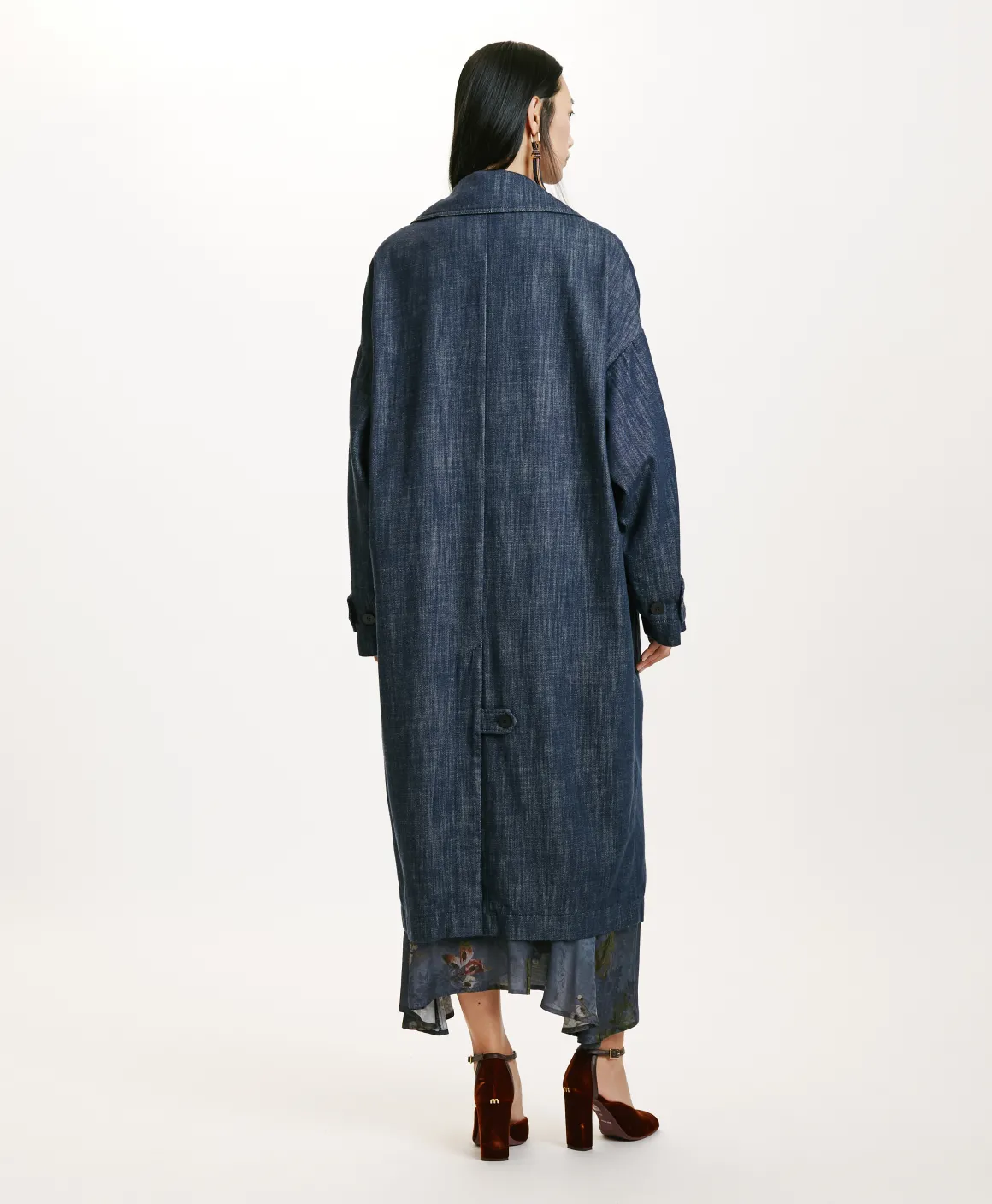 Momoni CAPPOTTO JUNKO IN DENIM COLOR FERMO-BLU JEANS BluJeans Store