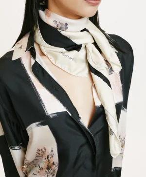 Momoni FOULARD NIPPONIA IN SETA-MULTICOLORE NERO MulticoloreNero Cheap