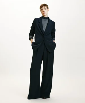 Momoni GIACCA DAYTON IN CADY STRETCH-BLU NOTTE BluNotte Store
