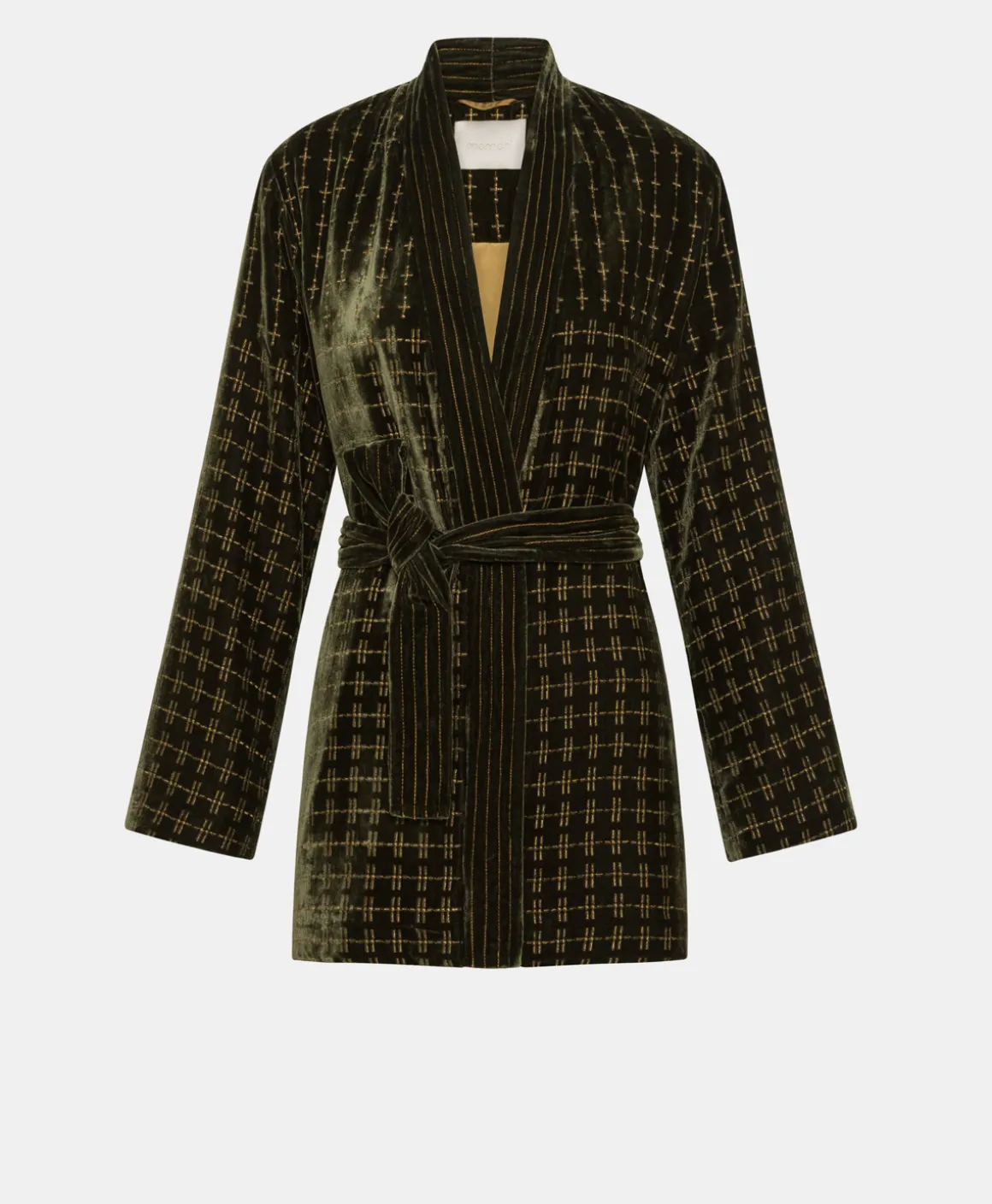 Momoni GIACCA EUGENIE IN VELLUTO MISTO SETA RICAMATO - VERDE MATCHA VerdeMatcha Fashion