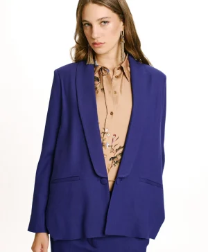 Momoni GIACCA FUSUMA IN TWILL DI LANA VISCOSA - Blu Best