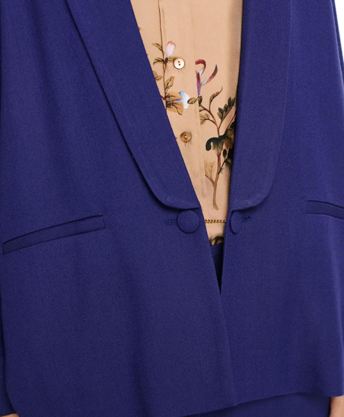 Momoni GIACCA FUSUMA IN TWILL DI LANA VISCOSA - Blu Best