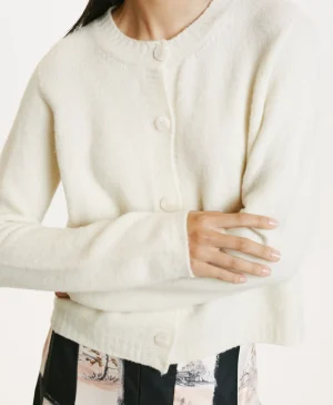 Momoni MAGLIA DONBURI IN EFFETTO FELPA UNITO- Crema Best