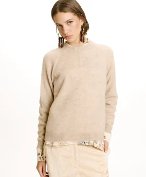 Momoni MAGLIA KYO IN MOHAIR MISTO LUREX- Crema Fashion