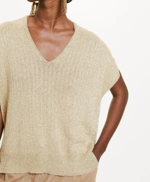 Momoni MAGLIA MOE IN LUREX- Oro Outlet