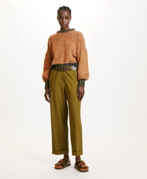 Momoni PANTALONI DANGO IN FRESCO DI LANA BISTRETCH- Alga Flash Sale