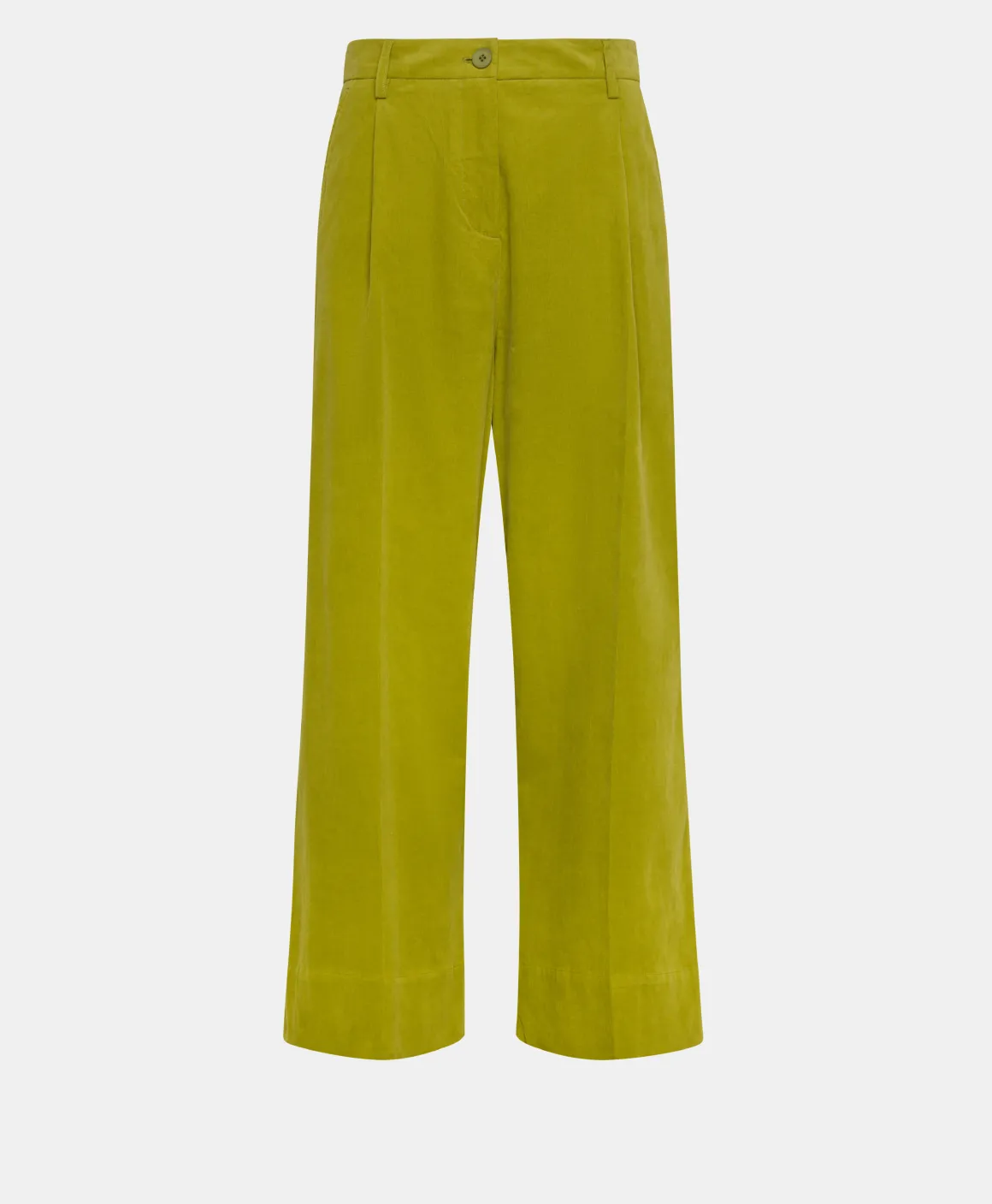Momoni PANTALONI GRECALE BIS IN VELLUTO MILLE RIGHE STRETCH-VERDE MATCHA VerdeMatcha Online