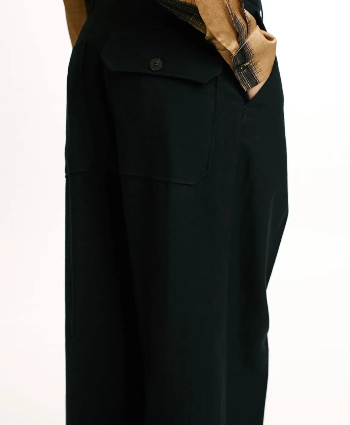 Momoni PANTALONI GRECALE BIS IN CHEVRON COTONE LANA- Blu Clearance