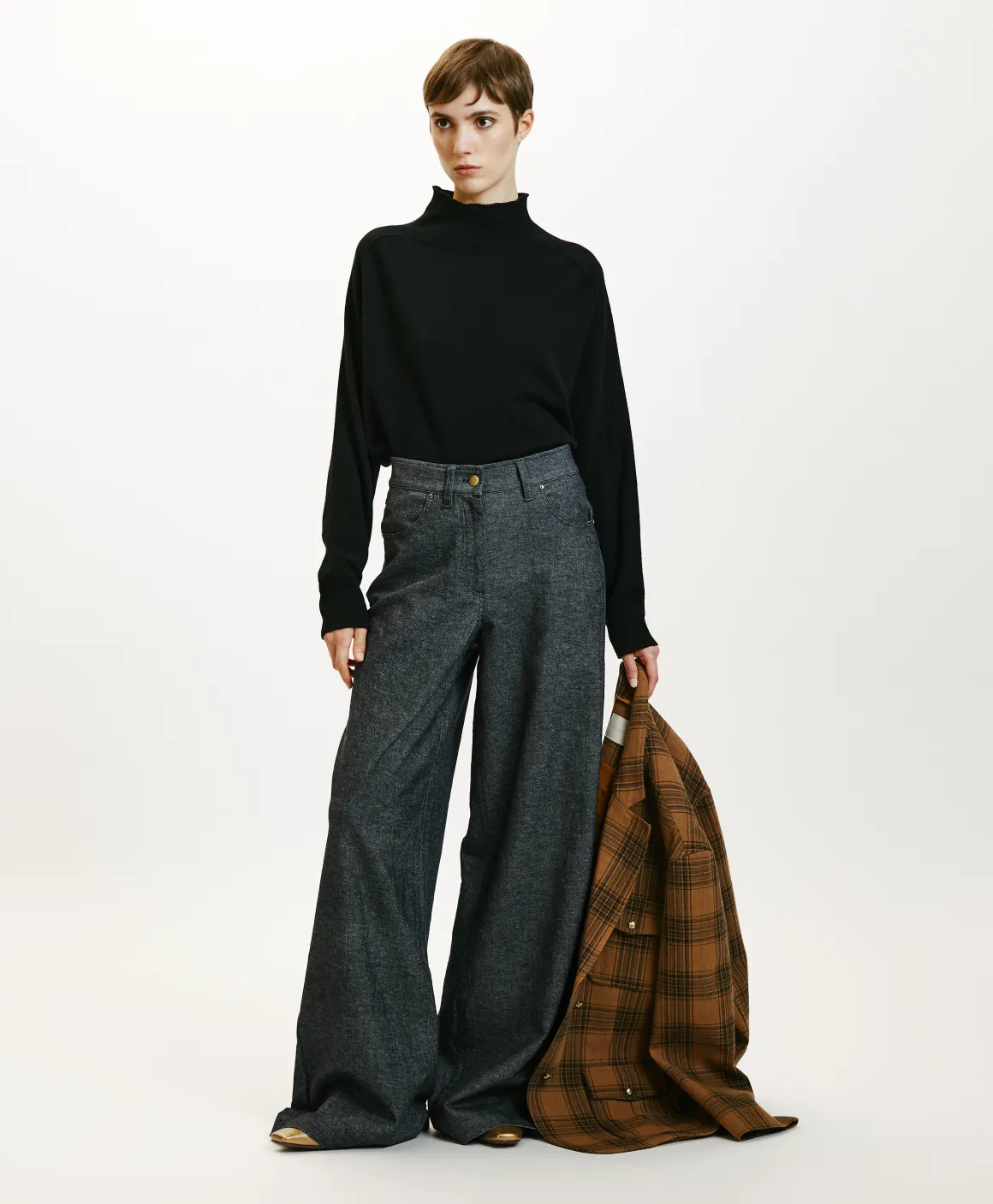 Momoni PANTALONI GUSTAVE IN DENIM COTONE LANA STRETCH-BLU JEANS BluJeans Clearance