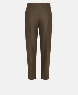 Momoni PANTALONI HAITI IN CHEVRON VISCOSA LANA STRATCH-MARRONE SCURO MarroneScuro Online