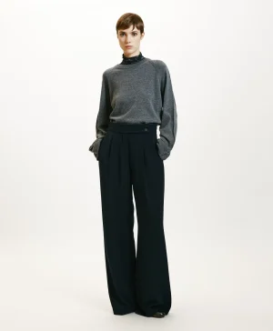 Momoni PANTALONI NOZOMI IN CADY STRETCH-BLU NOTTE BluNotte Store