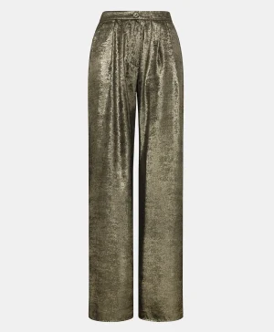 Momoni PANTALONI PATRICE IN LAMINATO FLUIDO -ORO SCURO OroScuro Store