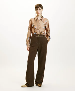 Momoni PANTALONI UKIYO IN PIED DE POULE SEERSUCKER-CACAO MULTICOLORE CacaoMulticolore Discount