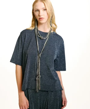 Momoni TSHIRT IORA IN JERSEY LUREX - Denim Store